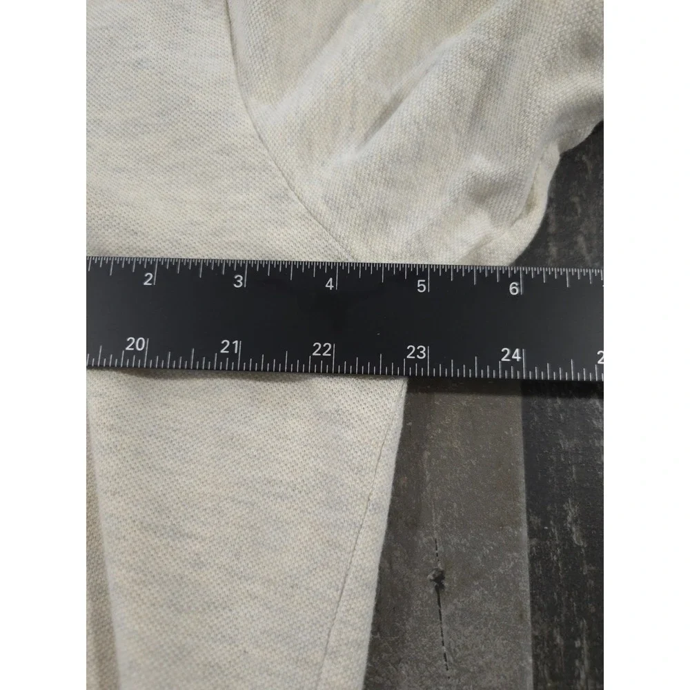 Polo Ralph Lauren 90s Big Fit Knit Polo Shirt Mens S Beige Oatmeal Pocket